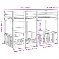 vidaXL Våningssäng vit 75x190 cm massiv furu - Bild 10