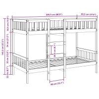 vidaXL Våningssäng vit 90x200 cm massiv furu - Bild 10