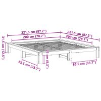 vidaXL Sängram utan madrass 200x200 cm massiv furu - Bild 8