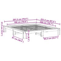 vidaXL Sängram utan madrass 180x200 cm massiv furu - Bild 8