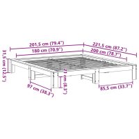 vidaXL Sängram utan madrass vit 180x200 cm massiv furu - Bild 8