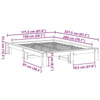 vidaXL Sängram utan madrass 150x200 cm massiv furu - Bild 8