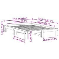 vidaXL Sängram utan madrass vit 150x200 cm massiv furu - Bild 8