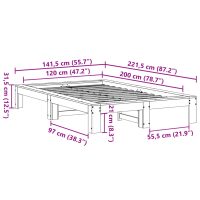 vidaXL Sängram utan madrass 120x200 cm massiv furu - Bild 8