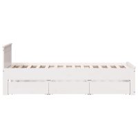 vidaXL Sängram utan madrass med huvudgavel vit 100x200 cm massiv furu - Bild 5