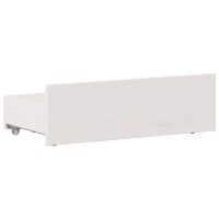 vidaXL Sängram utan madrass med huvudgavel vit 100x200 cm massiv furu - Bild 8