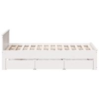 vidaXL Sängram utan madrass med huvudgavel vit 140x190 cm massiv furu - Bild 5