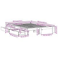 vidaXL Sängram utan madrass vaxbrun 160x200 cm massiv furu - Bild 12