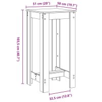 vidaXL Barbord vit 51x50x103,5 cm konstruerat trä - Bild 9