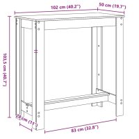 vidaXL Barbord svart 102x50x103,5 cm konstruerat trä - Bild 9