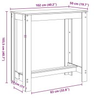 vidaXL Barbord sonoma-ek 102x50x103,5 cm konstruerat trä - Bild 9