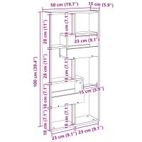 vidaXL Väggskåp vit 50x15x100 cm konstruerat trä - Bild 9