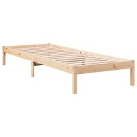 vidaXL Sängram utan madrass extra lång 90x210 cm massiv furu - Bild 3