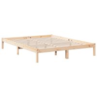 vidaXL Sängram utan madrass extra lång 140x210 cm massiv furu - Bild 6