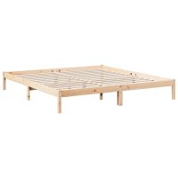 vidaXL Sängram utan madrass extra lång 200x210 cm massiv furu - Bild 3