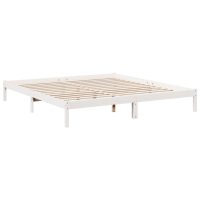 vidaXL Sängram utan madrass extra lång vit 200x210 cm massiv furu - Bild 3