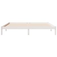 vidaXL Sängram utan madrass extra lång vit 200x210 cm massiv furu - Bild 4