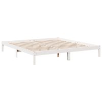 vidaXL Sängram utan madrass extra lång vit 200x210 cm massiv furu - Bild 6