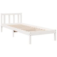 vidaXL Sängram utan madrass extra lång vit 80x210 cm massiv furu - Bild 3