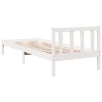 vidaXL Sängram utan madrass extra lång vit 90x210 cm massiv furu - Bild 6