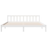 vidaXL Sängram utan madrass extra lång vit 200x210 cm massiv furu - Bild 4