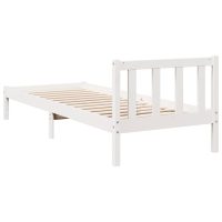 vidaXL Sängram utan madrass extra lång vit 90x220 cm massiv furu - Bild 6