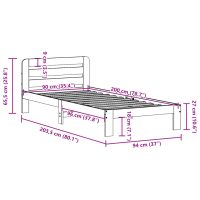 vidaXL Sängram utan madrass 90x200 cm massiv furu - Bild 9