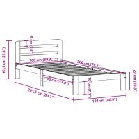 vidaXL Sängram utan madrass 100x200 cm massiv furu - Bild 9