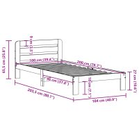 vidaXL Sängram utan madrass vaxbrun 100x200 cm massiv furu - Bild 9