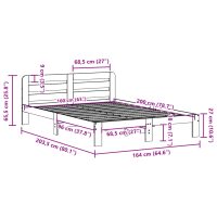 vidaXL Sängram utan madrass 160x200 cm massiv furu - Bild 9