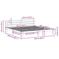 vidaXL Sängram utan madrass 200x200 cm massiv furu - Bild 9