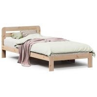 vidaXL Sängram utan madrass 75x190 cm massiv furu - Bild 2