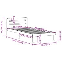 vidaXL Sängram utan madrass 75x190 cm massiv furu - Bild 9