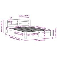 vidaXL Sängram utan madrass 120x190 cm massiv furu - Bild 9