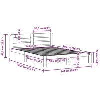 vidaXL Sängram utan madrass vaxbrun 140x190 cm massiv furu - Bild 9