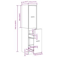 vidaXL Apoteksskåp vit 30x41x144,5 cm konstruerat trä - Bild 10