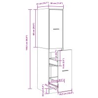 vidaXL Apoteksskåp sonoma-ek 30x41x144,5 cm konstruerat trä - Bild 10