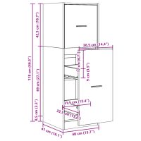 vidaXL Apoteksskåp vit 40x41x118 cm konstruerat trä - Bild 10