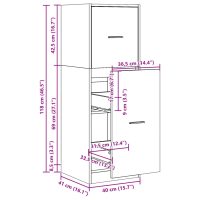 vidaXL Apoteksskåp brun ek 40x41x118 cm konstruerat trä - Bild 10