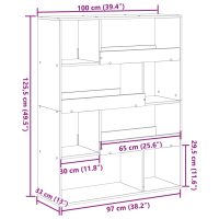 vidaXL Bokhylla sonoma-ek 100x33x125,5 cm konstruerat trä - Bild 9