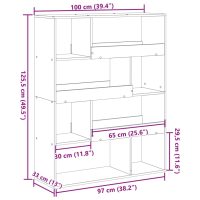 vidaXL Bokhylla brun ek 100x33x125,5 cm konstruerat trä - Bild 9