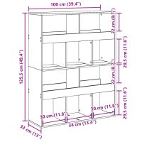 vidaXL Rumsavdelare vit 100x33x125,5 cm konstruerat trä - Bild 9