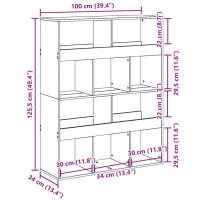 vidaXL Rumsavdelare brun ek 100x33x125,5 cm konstruerat trä - Bild 9