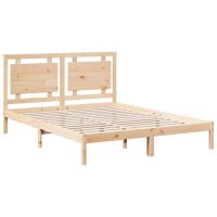 vidaXL Sängram utan madrass extra lång 140x210 cm massivt trä - Bild 3