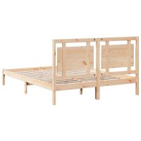 vidaXL Sängram utan madrass extra lång 140x210 cm massivt trä - Bild 6