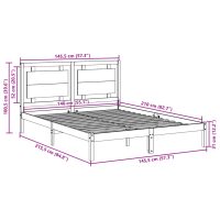 vidaXL Sängram utan madrass extra lång 140x210 cm massivt trä - Bild 9