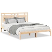 vidaXL Sängram utan madrass extra lång 160x210 cm massivt trä - Bild 2