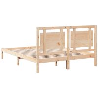 vidaXL Sängram utan madrass extra lång 160x210 cm massivt trä - Bild 6