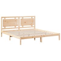 vidaXL Sängram utan madrass extra lång 200x210 cm massivt trä - Bild 3