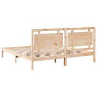 vidaXL Sängram utan madrass extra lång 200x210 cm massivt trä - Bild 6